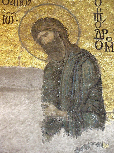 Saint John the Baptist – Details from Deesis mosaic, Hagia Sophia,Istanbul, Turkey.